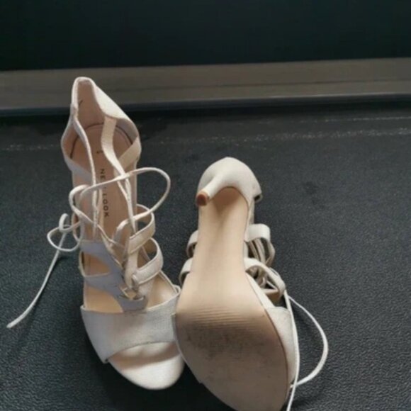 New Look Cream Strappy Heels - Picture 2 of 2